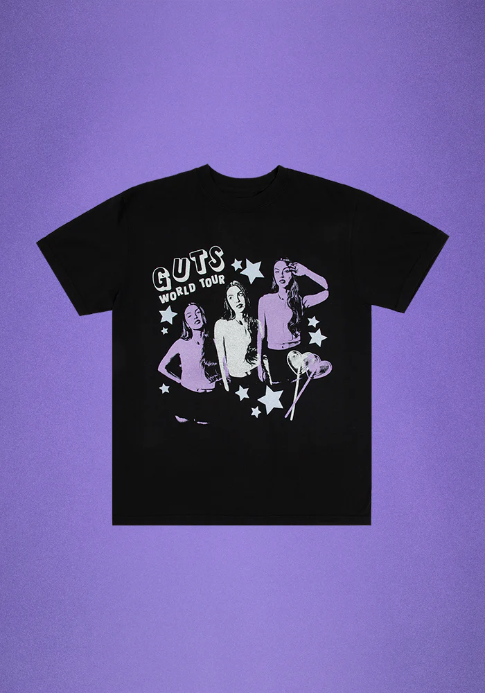 Guts World Tour Lollypop Dateback T-Shirt In Black - Olivia Rodrigo