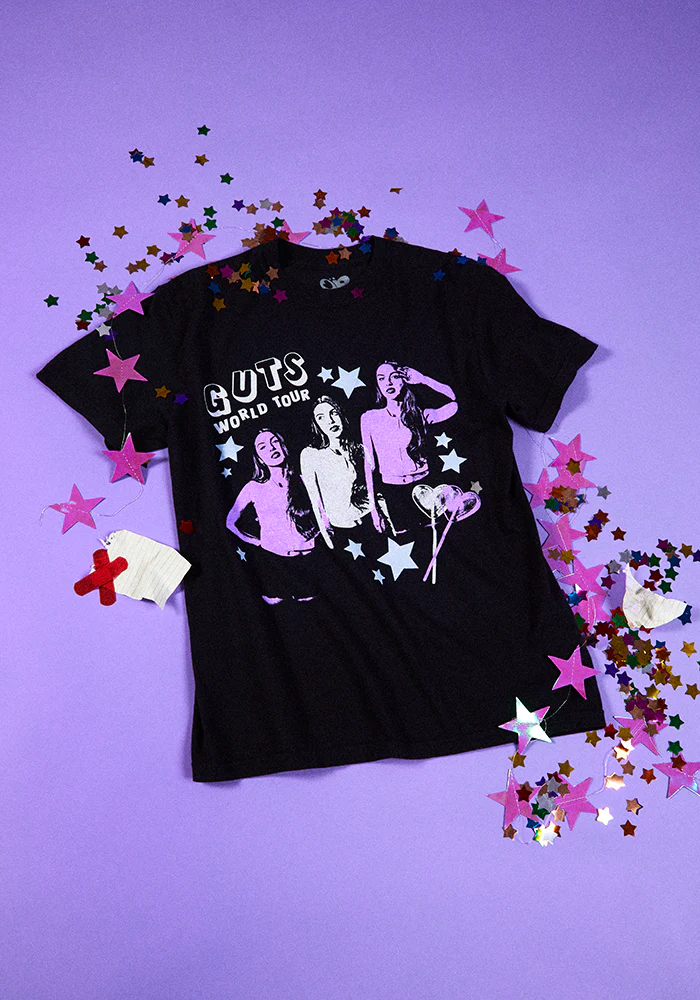 Guts World Tour Lollypop Dateback T-Shirt In Black - Olivia Rodrigo