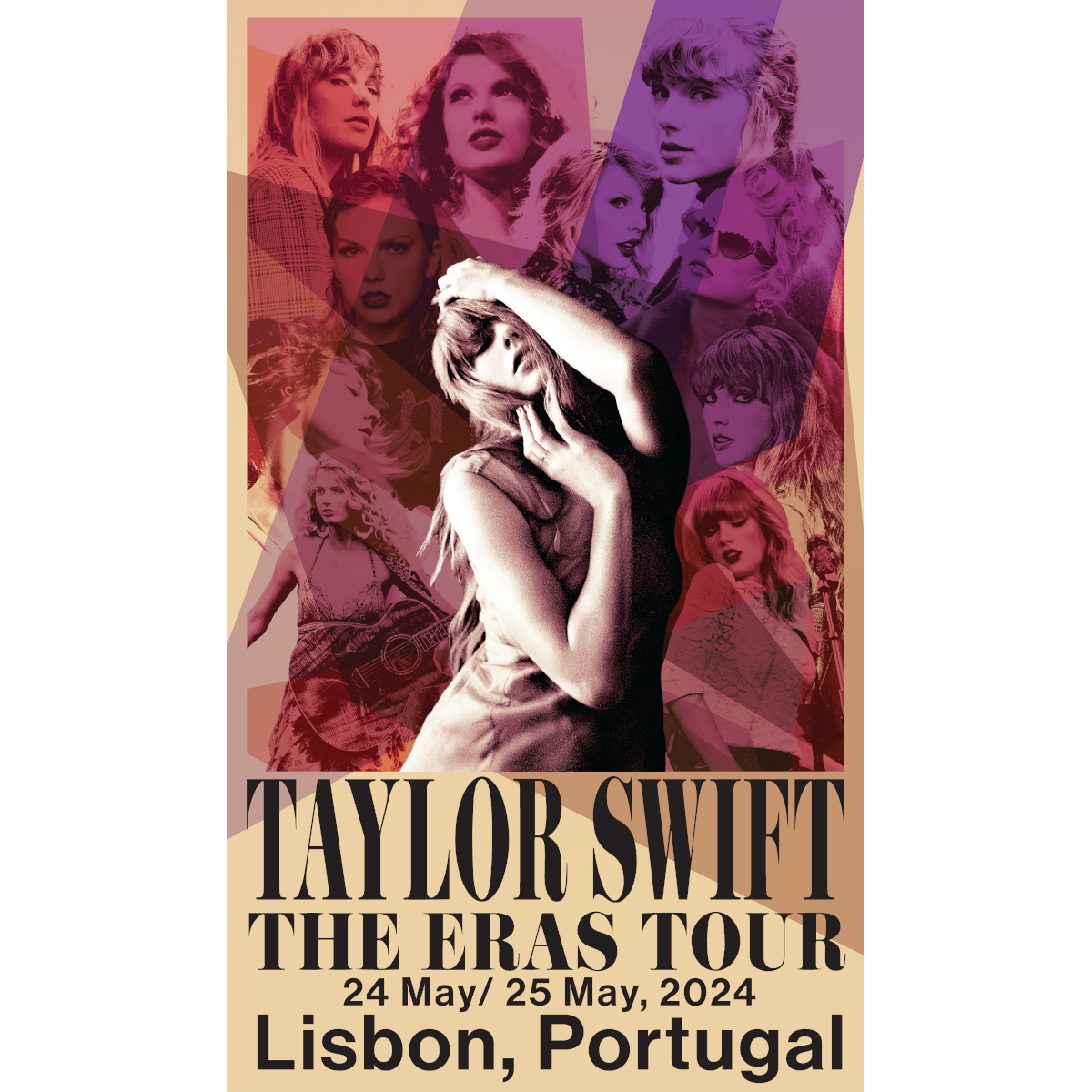 Taylor Swift The Eras Tour Lisbon, Portugal Poster Taylor Swift